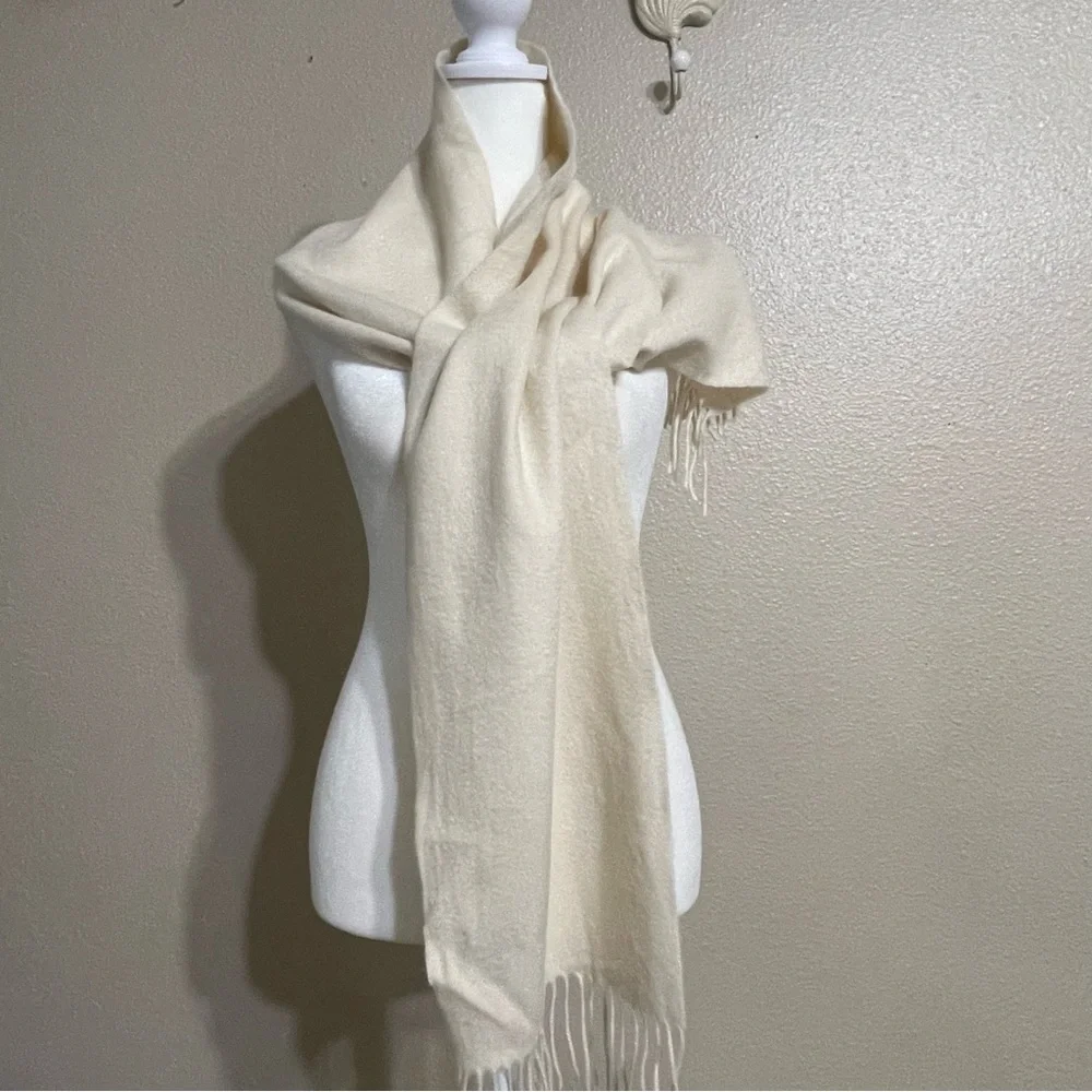 Charter Club Cashmere Ivory Scarf with‎ Fringe